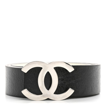 CHANEL Patent Calfskin CC Reversible Belt 90 36 Black White CHANEL Patent Calfskin CC Reversible Belt 90 36 Black White