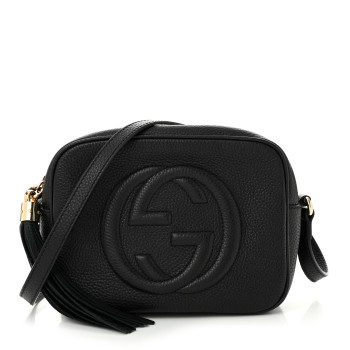 GUCCI Pebbled Calfskin Small Soho Disco Bag Black