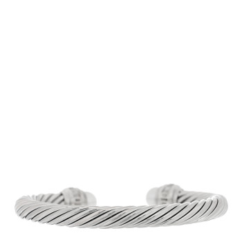 DAVID YURMAN Sterling Silver Diamond Cultured Pearl 7mm Cable Classics Bracelet
