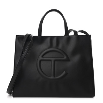 TELFAR Vegan Leather Medium Shopping Bag Black