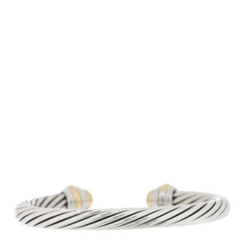 DAVID YURMAN Sterling Silver 14K Yellow Gold 7mm Cable Classics Dome Bracelet