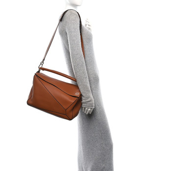 LOEWE Calfskin Large Puzzle Bag Tan