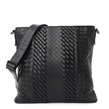 BOTTEGA VENETA Nappa Intrecciato VN Crossbody Messenger Bag Black