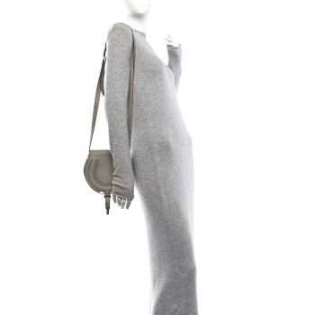 CHLOE Grained Calfskin Small Marcie Saddle Bag Cashmere Grey
