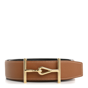 HERMES Togo Box 32mm Reversible Jumbo Belt 85 34 Gold Black