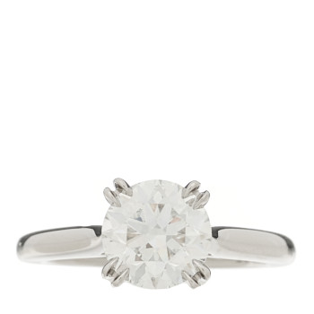 HARRY WINSTON Platinum Diamond 1.39ct Round Brilliant Cut Solitaire Engagement Ring 46 3.75