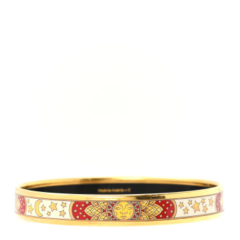 HERMES Enamel Printed Narrow Sun Moon Stars Bracelet 70