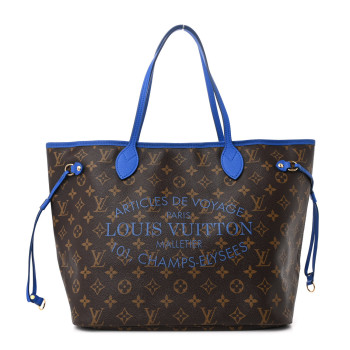 LOUIS VUITTON Monogram Articles de Voyage Ikat Neverfull MM Grand Blue