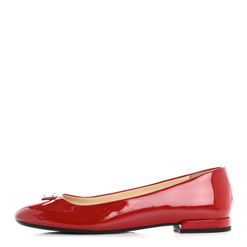 PRADA Patent Triangle Ballerina Flats 36.5 Rosso