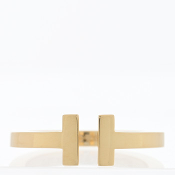 TIFFANY 18K Yellow Gold T Square Ring 58 8.5