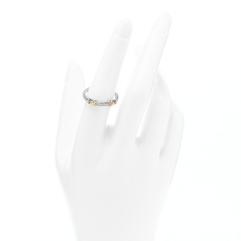 DAVID YURMAN Sterling Silver 18K Yellow Gold Diamond Petite Helena Wrap Ring 54 7