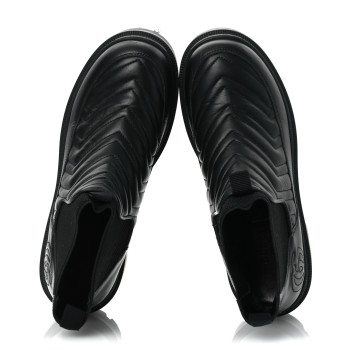 GUCCI Calfskin Nappa Matelasse Frances Chelsea Boots 37 Black