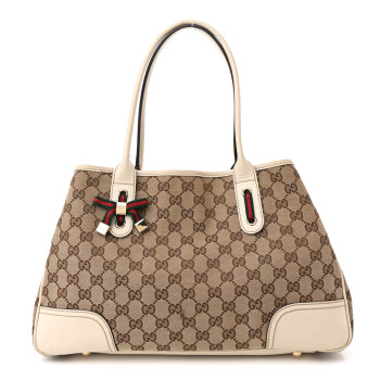 GUCCI Monogram Medium Princy Tote Off White