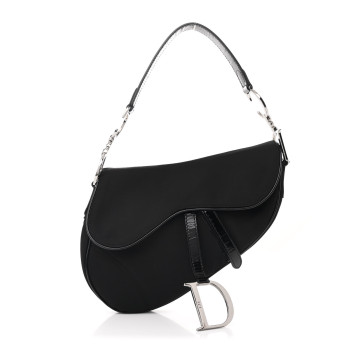 CHRISTIAN DIOR Nylon Saddle Bag Black