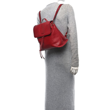 GUCCI Microguccissima Drawstring Backpack Red