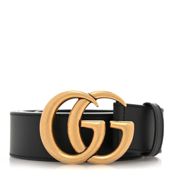 GUCCI Calfskin Double G 40mm Belt 115 46 Black