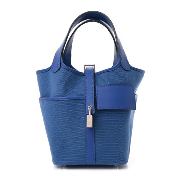 HERMES Toile Goeland Swift Cargo Picotin Lock 18 Bleu France