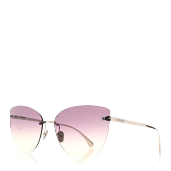 CHANEL Titanium Frameless Cat Eye CC Sunglasses 4273-T Purple