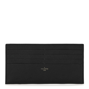 LOUIS VUITTON Calfskin Felicie Chain Wallet Card Holder Insert Black