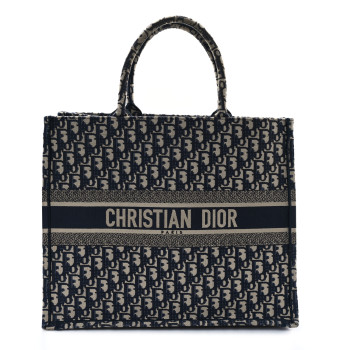 CHRISTIAN DIOR Oblique Large Book Tote Blue Multicolor