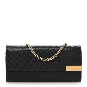 GUCCI Soft Microguccissima Dice Chain Wallet Black