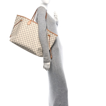 LOUIS VUITTON Damier Azur Neo Neverfull GM Rose Ballerine