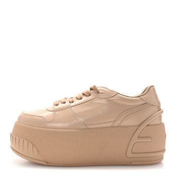 FENDI Calfskin Fashion Show Platform Sneakers 40 Beige