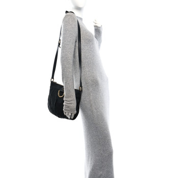 GUCCI Monogram Small D Gold Ring Messenger Black