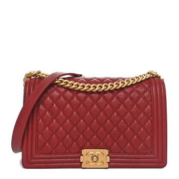 CHANEL Caviar Quilted New Medium Boy Flap Burgundy