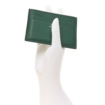 HERMES Swift Citizen Twill Card Case Vert Moyen Bleu Riviera Vert Vertigo