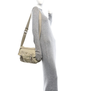 PRADA Tessuto Nylon Vela Messenger Bag Lino