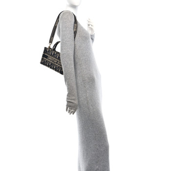 CHRISTIAN DIOR Oblique Mini Book Tote With Strap Blue Multicolor