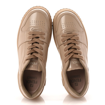 FENDI Calfskin Fashion Show Platform Sneakers 40 Beige