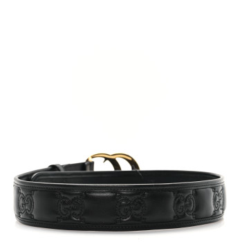 GUCCI Calfskin GG Matelasse 40mm Belt 70 28 Black