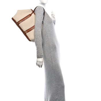 HERMES Barenia Toile Garden Party 36 MM Tote Ecru
