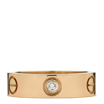CARTIER 18K Yellow Gold 3 Diamond 5.5mm LOVE Ring 54 7