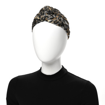 GUCCI Metallic Leonte Turban Black Gold