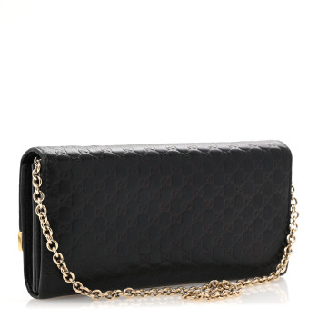 GUCCI Soft Microguccissima Dice Chain Wallet Black
