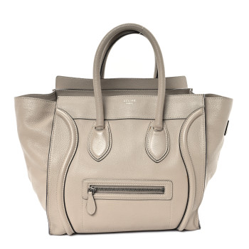 CELINE Pebbled Calfskin Mini Luggage Dune