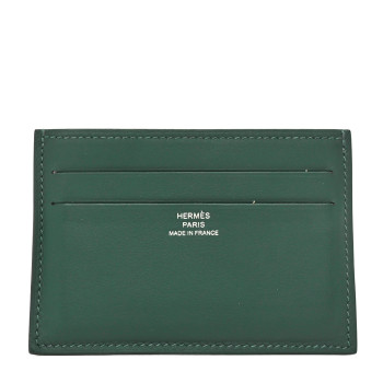 HERMES Swift Citizen Twill Card Case Vert Moyen Bleu Riviera Vert Vertigo