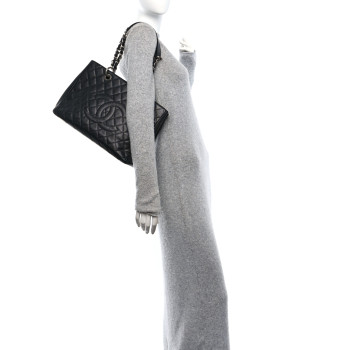CHANEL Caviar Quilted Grand Shopping Tote GST Black