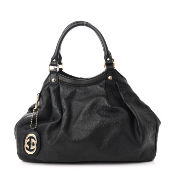 GUCCI Guccissima Medium Sukey Tote Black