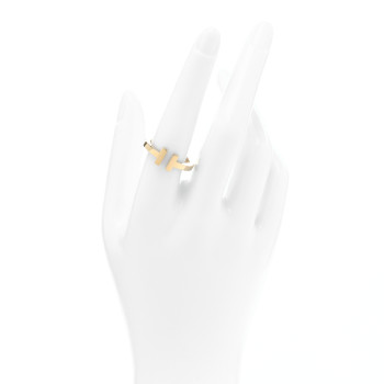 TIFFANY 18K Yellow Gold T Square Ring 58 8.5