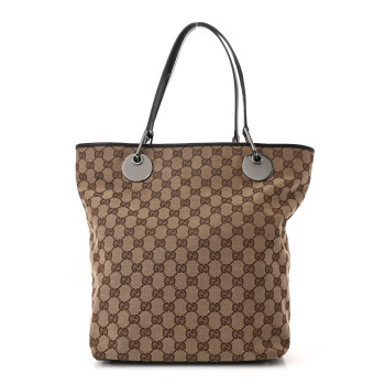 GUCCI Monogram Large Eclipse Tote Brown