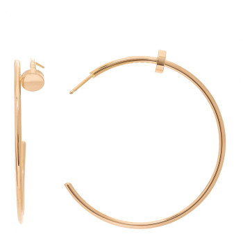 CARTIER 18K Pink Gold Large Juste Un Clou Hoop Earrings