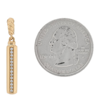 DAVID YURMAN 18K Yellow Gold Diamond Lexington Barrel Amulet Pendant