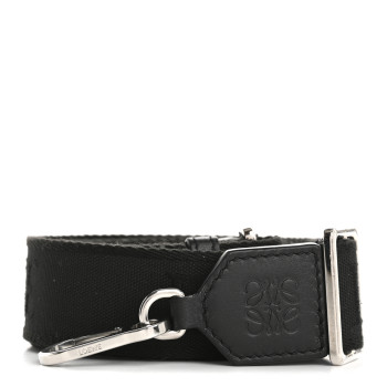 LOEWE Calfskin Jacquard Webbing Anagram Strap Black