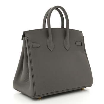 HERMES Togo Birkin 25 Gris Meyer
