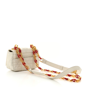 CHRISTIAN DIOR Supple Calfskin Cannage Dioramour Micro Caro Bag Latte
