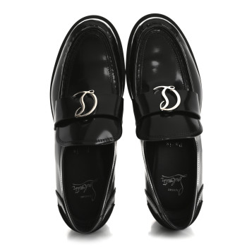 CHRISTIAN LOUBOUTIN Abrasivato Womens CL Moc Lug Flat Loafers 38.5 Black